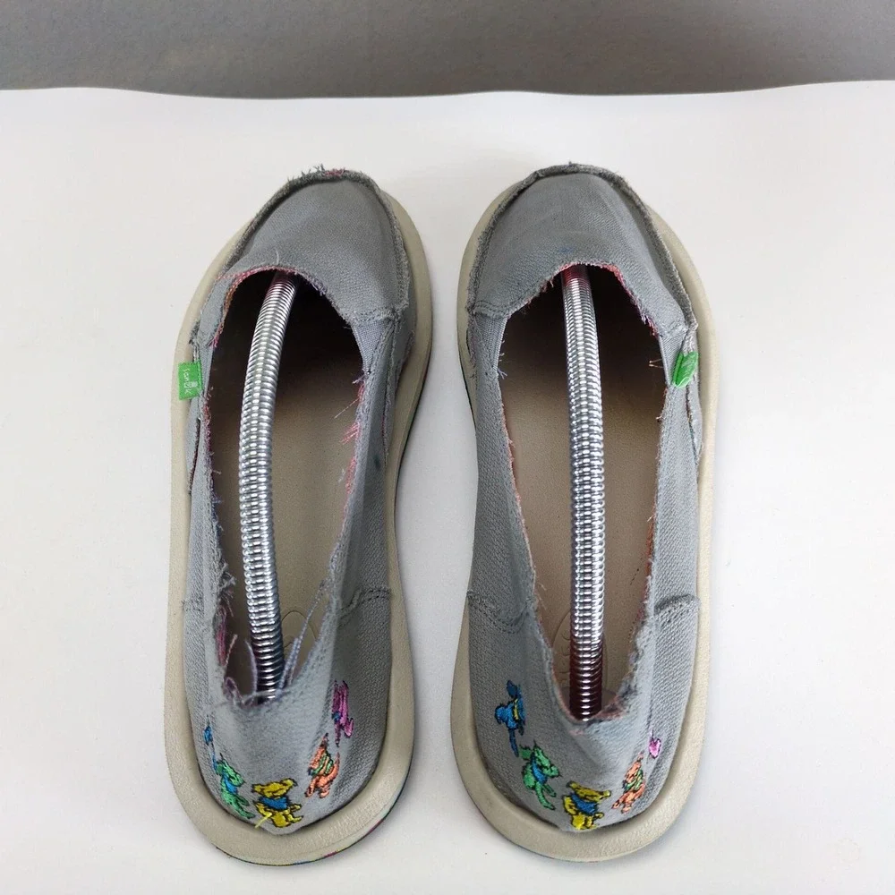 Sanuk Grateful Dead Vagabond Sidewalk Surfer Gray Slip On Shoes Womens 11 Mens 9